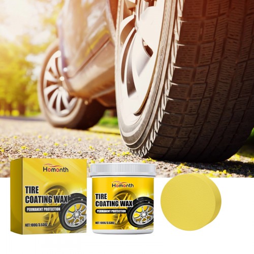 Homonth Tire Coating Wax Enhanced Gloss, Long-Lasting, Easy Decontamination - For Car and Motorcycle Tyres 100g